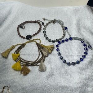 Boho Anthropologie Serafina Bracelet and More Adjustable Lot of 4